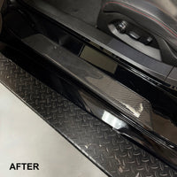 Corvette C8 Door Sill Plates- Real Molded Carbon Fiber