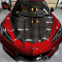 Corvette C8 - Double Sided Full Carbon Fiber Hood - Fits Stingray / Z06 / E-Ray