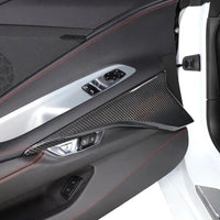 Corvette C8 Lower Door Panel Overlays - Real Molded Carbon Fiber