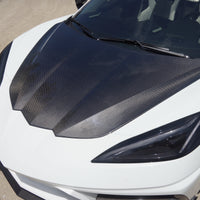 Corvette C8 - Double Sided Full Carbon Fiber Hood - Fits Stingray / Z06 / E-Ray