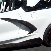 C8 Corvette Carbon Fiber Door Side Air Inlets Scoop - Overlay Type.