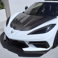 Corvette C8 - Double Sided Full Carbon Fiber Hood - Fits Stingray / Z06 / E-Ray
