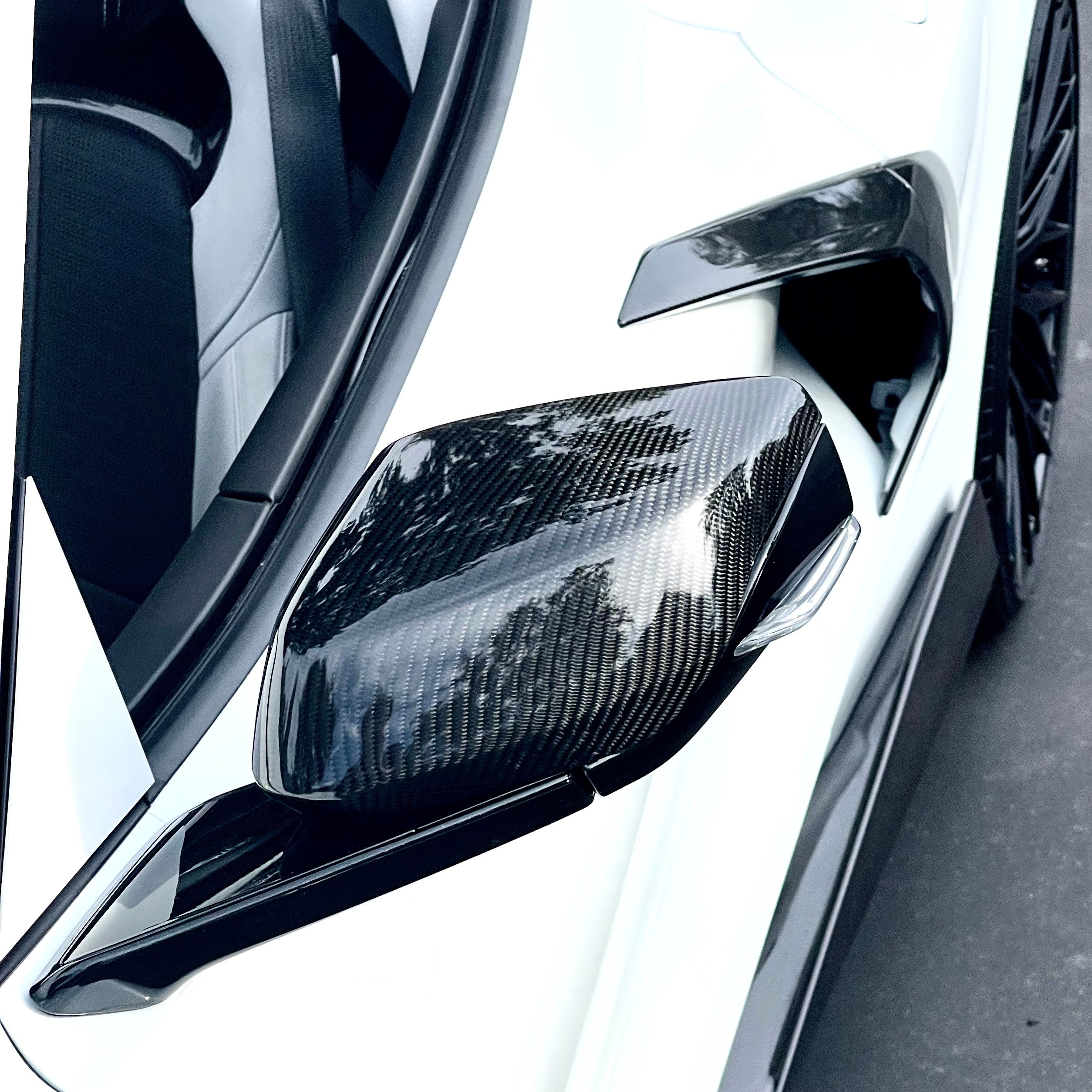 Corvette C8 Mirror Cap Overlays Real Carbon Fiber (1 Pair