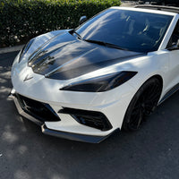 Corvette C8 Oversized Front Lip Spoiler - Real Molded Carbon Fiber