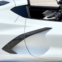C8 Corvette Carbon Fiber Door Side Air Inlets Scoop - Overlay Type.