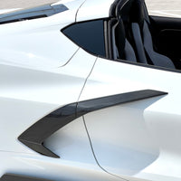 C8 Corvette Carbon Fiber Door Side Air Inlets Scoop - Overlay Type.
