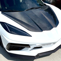 Corvette C8 - Double Sided Full Carbon Fiber Hood - Fits Stingray / Z06 / E-Ray