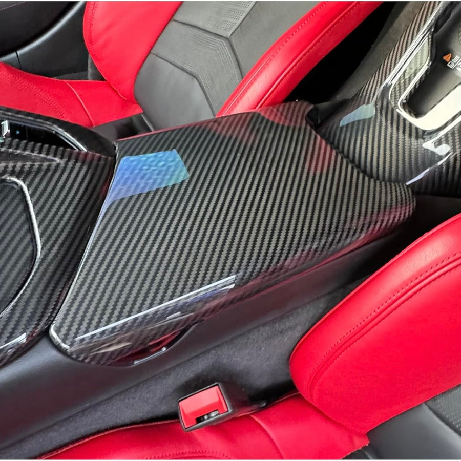 C8 Corvette Armrest Lid Cover- Real Molded Carbon Fiber