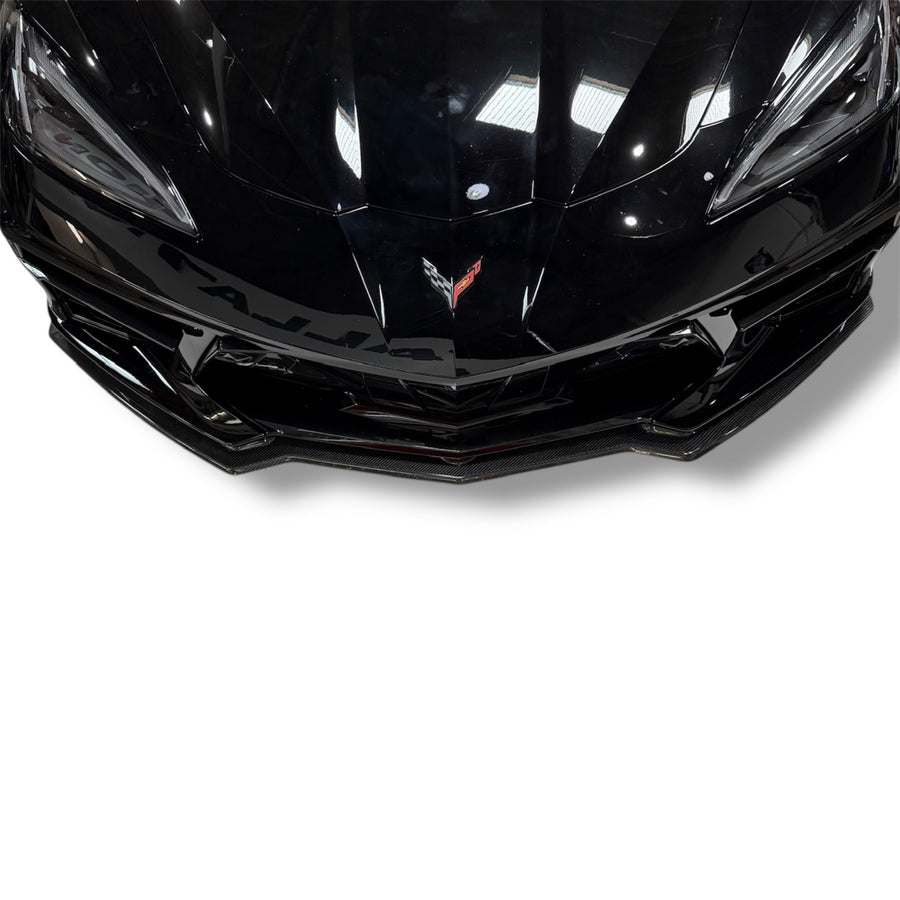 Corvette C8 Oversized Front Lip Spoiler / Splitter - Real Molded Carbon Fiber