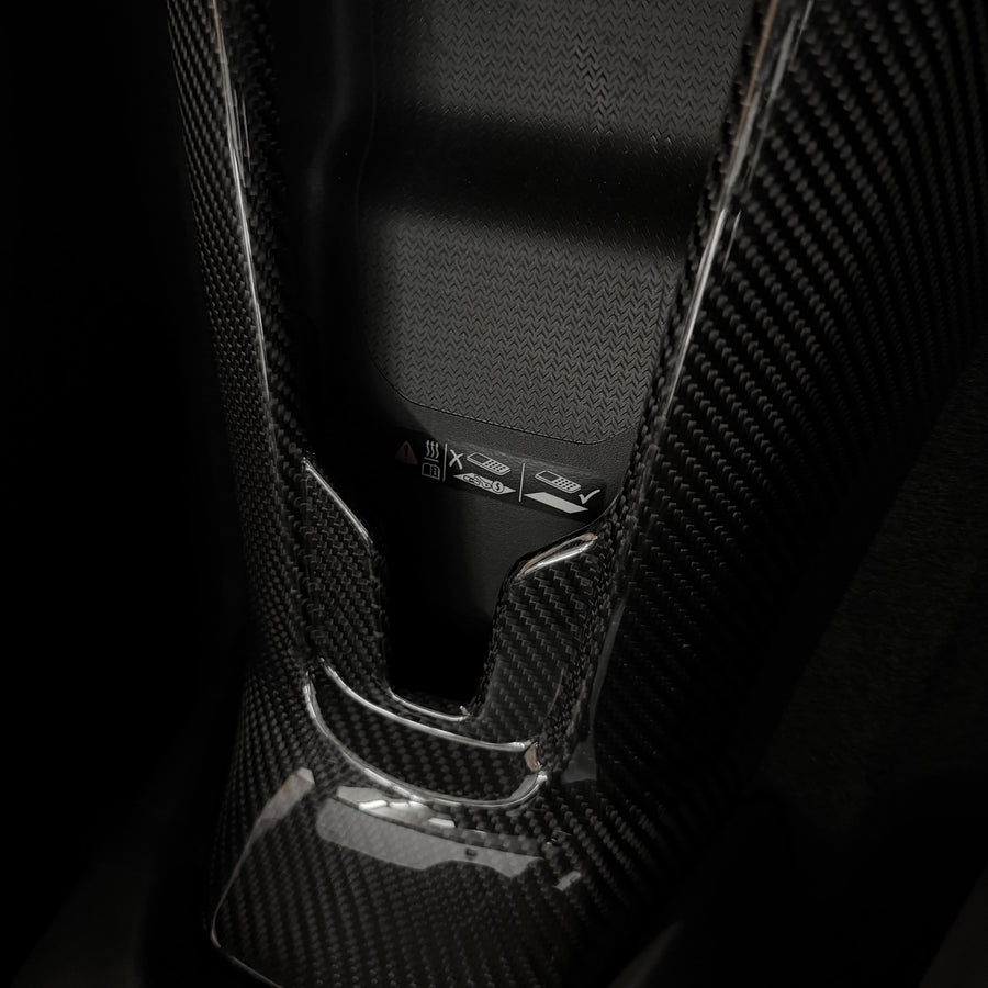 Corvette C8 Rear Wireless Charging Waterfall Overlay - Real Molded Carbon Fiber