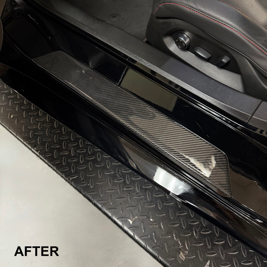 Corvette C8 Door Sill Plates- Real Molded Carbon Fiber