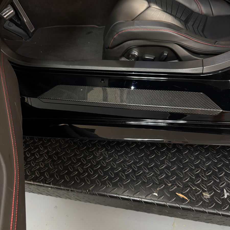 Corvette C8 Door Sill Plates- Real Molded Carbon Fiber