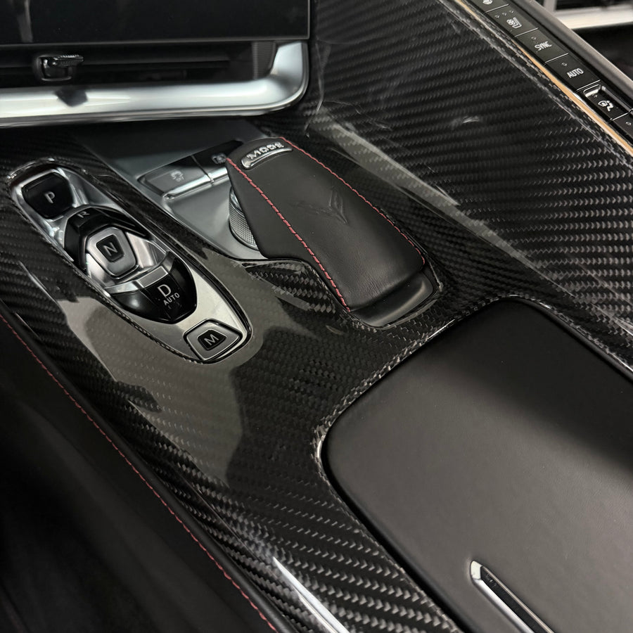 Corvette C8 Gear Shift Overlay- Real Molded Carbon Fiber