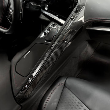 Corvette C8 Upper Right Center Console Trim - Real Molded Carbon Fiber