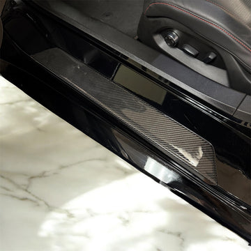 Corvette C8 Door Sill Plates- Real Molded Carbon Fiber