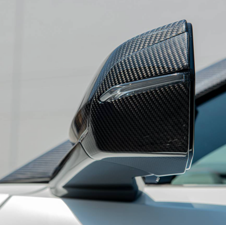 Corvette C8 Lower Mirror Cap Overlays Real Carbon Fiber (1 Pair)