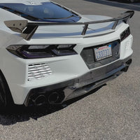 Corvette C8 Fully Framed License Plate Backing Overlay - Real Carbon Fiber