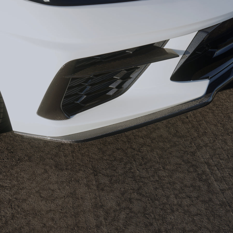 Corvette C8 Z51 Front Lip Spoiler - Real Carbon Fiber (1 Full Piece)