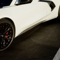 Corvette C8 Standard Size Side Skirt Overlays - Real Carbon Fiber