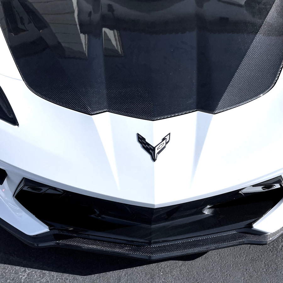 Corvette C8 Z51 Front Lip Spoiler - Real Carbon Fiber (1 Full Piece)