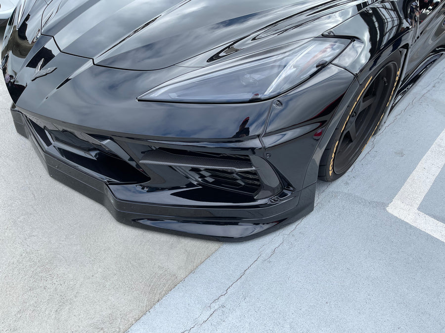 Corvette C8 Front Bumper Carbon Fiber Canards (1 Pair)