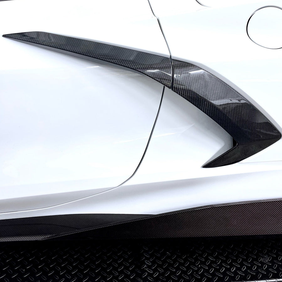 C8 Corvette Carbon Fiber Door Air Inlets - Replacement & Overlay Type.